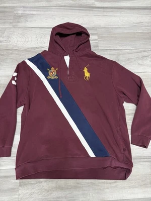 Polo Ralph Lauren 3XL Red BurgundyBIG&TALL PONY 3 Crest Rugby Hoodie - Image 1 of 4