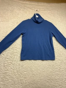 L.L.Bean Turtleneck Shirt Mens Small Blue 100% Cotton Long Sleeve Pullover - Picture 1 of 15
