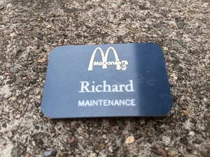 1990's, McDonald's Employee Name Badge (Scarce / Vintage) Maintenance Richard - Picture 1 of 2