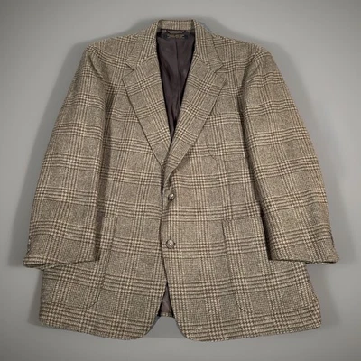 Vtg Brooks Brothers Blazer Mens Large Brown Glen Plaid Tweed Sport Coat Made USA - Image 1 of 4