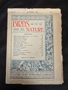 Birds and All Nature September 1898 Vol. IV No. 3 Magazine NICE! - Bild 1 von 10