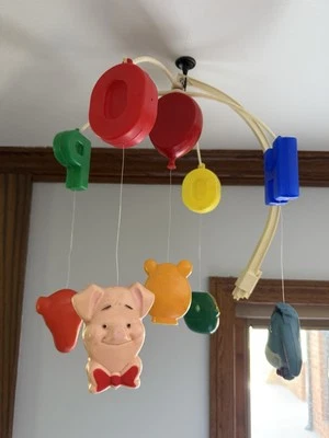 Rare Vintage 1970s ? Disney Winnie The Pooh Musical Crib / Wall Mobile READ - Image 1 of 4