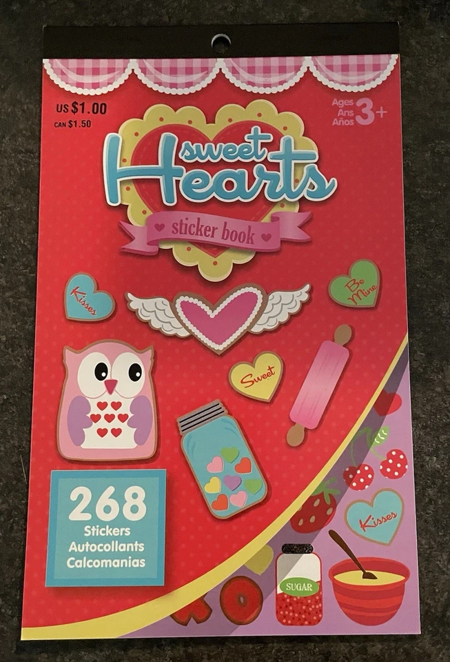 Libro de pegatinas Darice Sweet Hearts Owl San Valentín manualidades diario álbum de recortes Foto 1 de 1