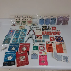 Massive Vintage Snap Fasteners Lot 40s–70s Cards Tools Retro Sewing Ephemera - Picture 1 of 18