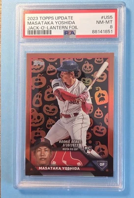 2023 Topps Update #US5 Masataka Yoshida Jack-O'-Lantern Foil PSA 8 NM MINT - Image 1 of 2
