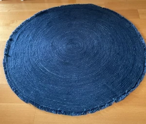 Cotswold Company Jute Braided Round Rug, Blue, 150 Cm, Vgc - Picture 1 of 4