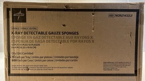 800 X-Ray Detectable Gauze Sponges 4”x8” 12-Ply, 10 Per Pk, 80 Packs = 800 - Picture 1 of 6
