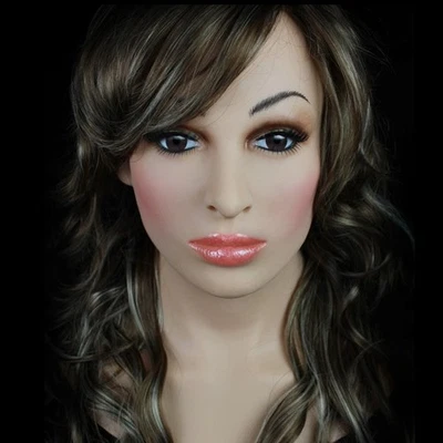 Realistic Silicone Female Face Mask Regular Make-up for Cosplay Props Crossdress - Image 1 of 4