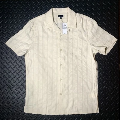 NEW Express Beige Colored 100% Cotton Button Down Shirt Men’s Size S Short Sleev - Image 1 of 4