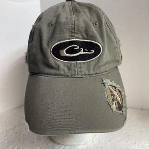Drake Waterfowl Distressed Green Brown Camo Hunting Baseball Hat Cap Adjustable - Picture 1 of 13