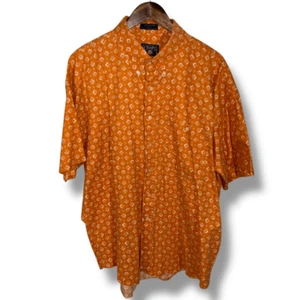 90s Chaps Ralph Lauren Orange Abstract S/S Button Down Shirt XL - Picture 1 of 8