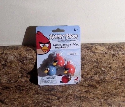 Angry Birds Collectible Puzzle Erasers Set of 3 Series 2 NEW - Image 1 of 3