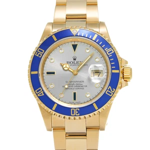 ROLEX Submariner date 16618SG gray/Diamond / sapphire WATCH 643332 - Picture 1 of 5