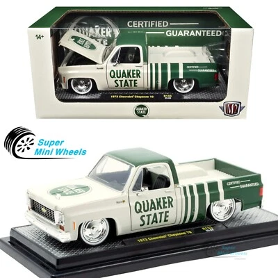 M2 Machines 1:24 ​​1973 Chevrolet Cheyenne 10 QUAKER STATE – Green / White - Image 1 of 4