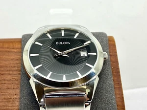 Bulova Men's Watch 96B149 Classic Quartz Date Black Dial 38mm Stainless Steel - Picture 1 of 12