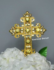 GOLD CROSS CAKE TOPPER FIRST COMMUNION BAPTISM PRIMERA COMUNION BAUTIZO METAL