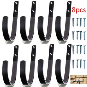 4 Pairs Gun Rack Shotgun Hooks Rifle Hangers Archery Bow Felt Lined Wall Mount - Picture 1 of 12