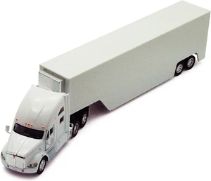 Camion container Kenworth T700, scala 1:68, modello in metallo pressofuso, bianco, pullback - Foto 1 di 3