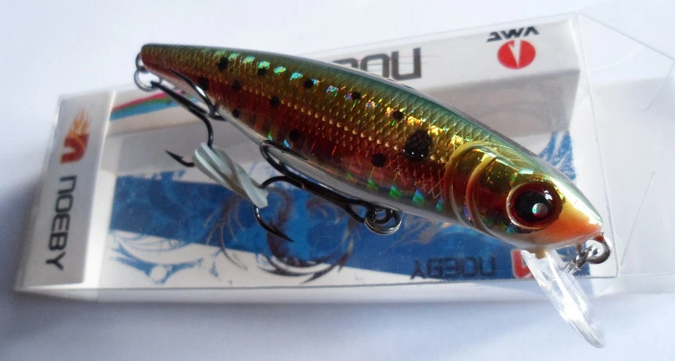 Noeby leurre pêche mer rivière 8cm 9,2g nage jusqu'à 2m Truite holographique - Photo 1/1