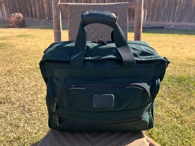VTG Tumi 14" Dark Forest Green Ballistic Nylon Carry-On Duffel Luggage - Image 1 of 4
