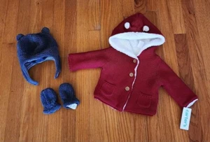 CARTERS NWT'S SHERPA LINED SWEATER JACKET (6 MOS.)  - Picture 1 of 5