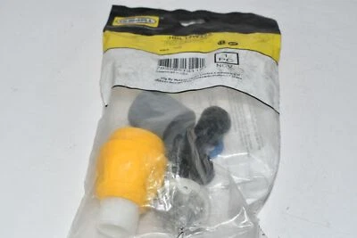 NEW Hubbell HBL14W47A Watertight Plug, 5-15P, 15A, 125Vac, Yellow - Image 1 of 4
