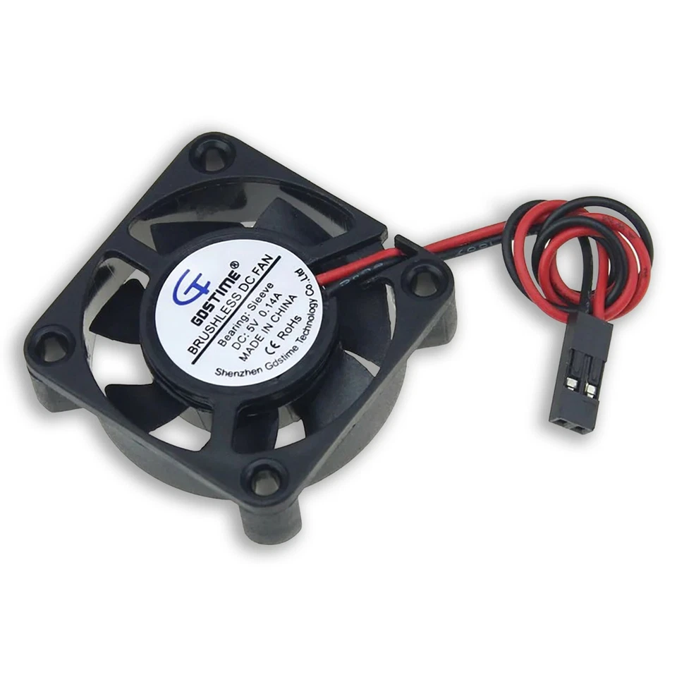 Small PC cooling  fan 40mm 5V 2 pin DUPONT connector with screws - Image 1 of 4
