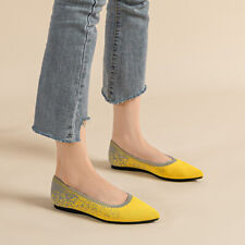 Comfy Flats Slip On Knitting Fabric Soft Colorful Princess Shoes Walking Pump
