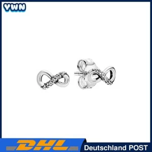 Elegante Ohrstecker Silber Unendlichkeit Symbol Zirkonia Geschenk - Bild 1 von 3