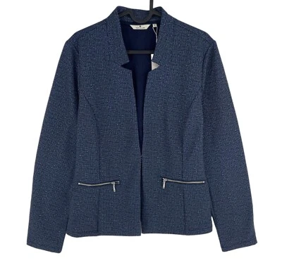 Tom Tailor Veste Blazer Structure Facile Bleu Marine Taille L - Photo 1/4