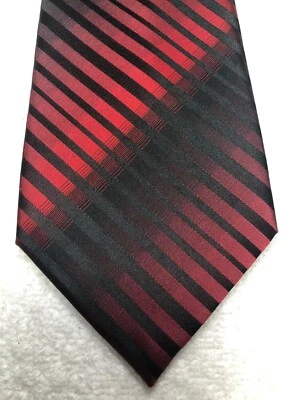 ALFANI CORBATA HOMBRE ROJO BORGOÑA NEGRO 3,75 X 59 NUEVA SIN ETIQUETAS Foto 1 de 4