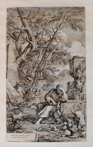 Filosofo Democrito acquaforte antica Salvator Rosa storia greca Democritus - Picture 1 of 11