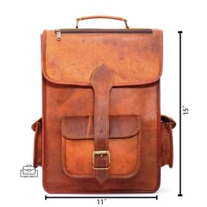 Zaino vintage da uomo in pelle zaino messenger borsa da trekking - Foto 1 di 5