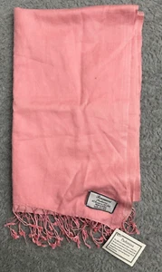 PASHMINA SCARF/WRAP Pink 50% Cashmere 50% Silk Made In India 65”X 20” Gorgeous - Picture 1 of 9
