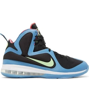 NIKE LEBRON 9 IX SOUTH COAST BLUE BLACK-LIME GLOW MENS SZ 8.5  [DO5838-001] - Image 1 of 4