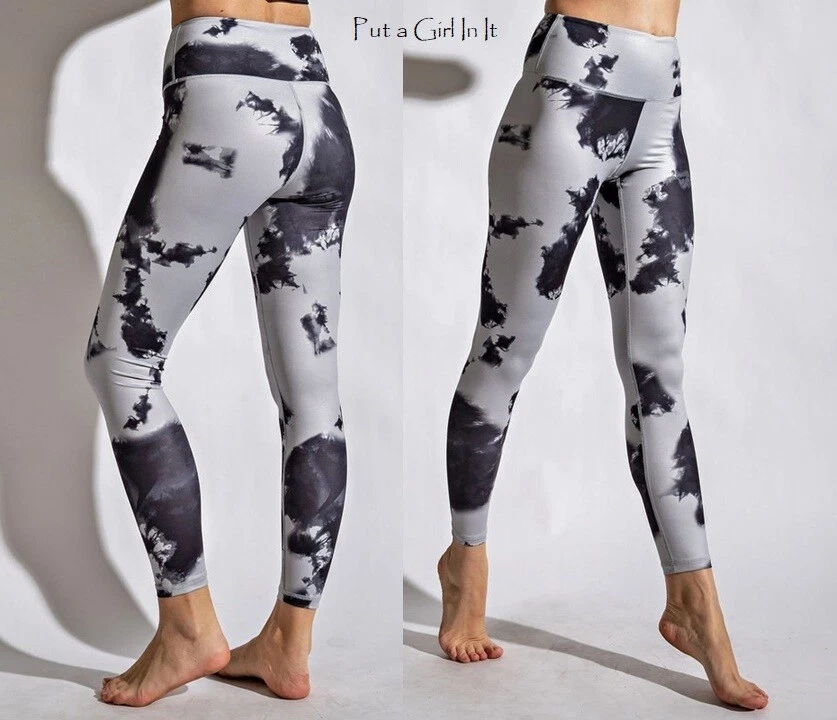 Nuevo TALLA GRANDE Mujer AZUL ROSA GRIS TIE DYE MICROFIBRA LEGGINGS PANTALONES 1X 2X 3X Foto 1 de 1