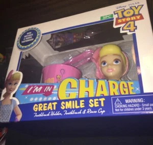 Juego de sonrisa Disney Toy Story 4 Bo Peep - soporte para cepillo de dientes, cepillo de dientes y taza de enjuague - Imagen 1 de 3