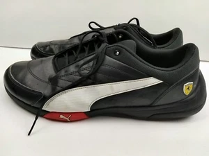 Puma Ferrari SF Kart Cat III 3 Mens Shoe Sneakers  Black White Stripe Size 11.5 - Picture 1 of 14