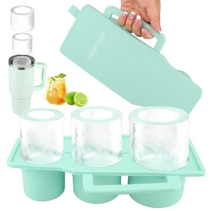 Silicone Ice Cube Tray with Lid for 30-40 oz Tumbler Cups, Easy Release Ice C... - Picture 1 of 6