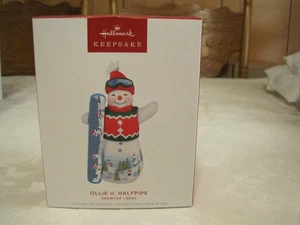 2025 HALLMARK KEEPSAKE PORCELAIN ORNAMENT OLLIE U. HALFPIPE SNOWTOP LODGE - Picture 1 of 17