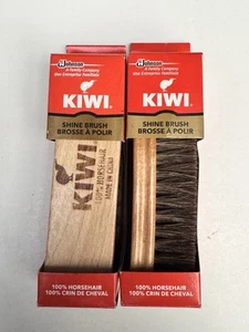 KIWI (2) Leder Schuh Glanzbürste 100% Rosshaar ORIG BOXEN HOLZGRIFF NEU - Bild 1 von 11