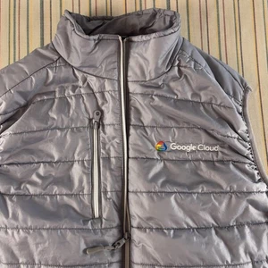 Chaleco Google Cloud Para Hombres XL Gris Puffer Acolchado Vantage Embalaje Bolsillo Cremallera Completa - Imagen 1 de 11