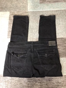 True Religion Jeans Adult 44 Black Ricky With Flap Relaxed Straight Made In USA - Imagen 1 de 6