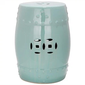 Safavieh Modern Ming Ceramic Garden Stool in Light Aqua - Picture 1 of 2