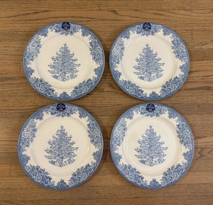 Royal Stafford Blau Weihnachtsbaum Speiseteller 4er Set, 11" England NEU - Bild 1 von 2