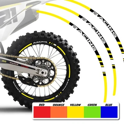 Yellow Dirt Bike MX Wheel Rim Sticker P01B For Suzuki DR 200S 23 22 21 20 19 18 Foto 1 de 4