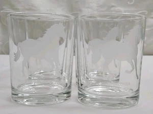 Appaloosa Horse Whiskey Glass Set Of 4 Made In France Elegant Country Core - Picture 1 of 10