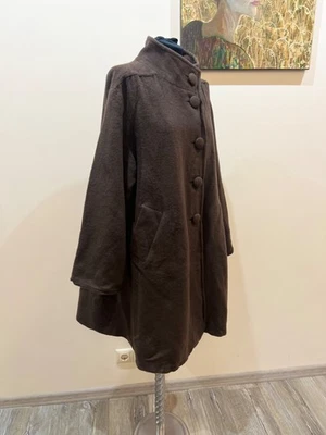 Vintage Marimekko Wool Mohair Coat Brown Size 42 Oversized Finland - Image 1 of 4