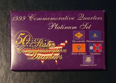 1999 Commemorative Quarters Platinum Set w/ Original Box - Image 1 of 4