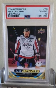 2024 Upper Deck #C3 Alex Ovechkin UD Canvas PSA 10 GEM MINT Capitals 897 Goals - Picture 1 of 2